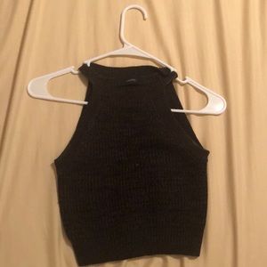 Dark Green sweater crop top.